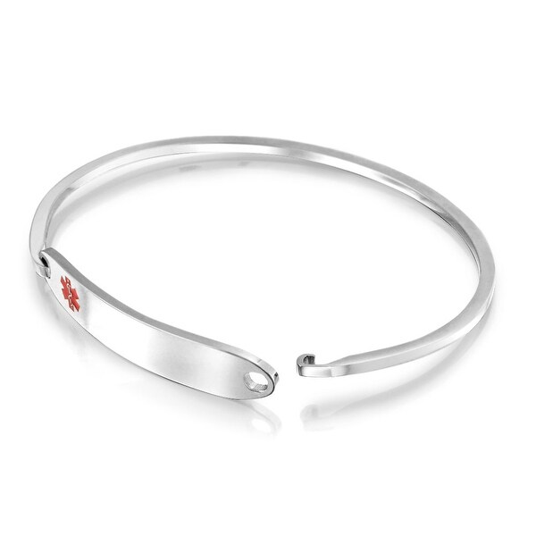 New Stainless Steel Engravable Medical Alert Bangle Bracelet Engravable Medical Alert Bangle Bracelet