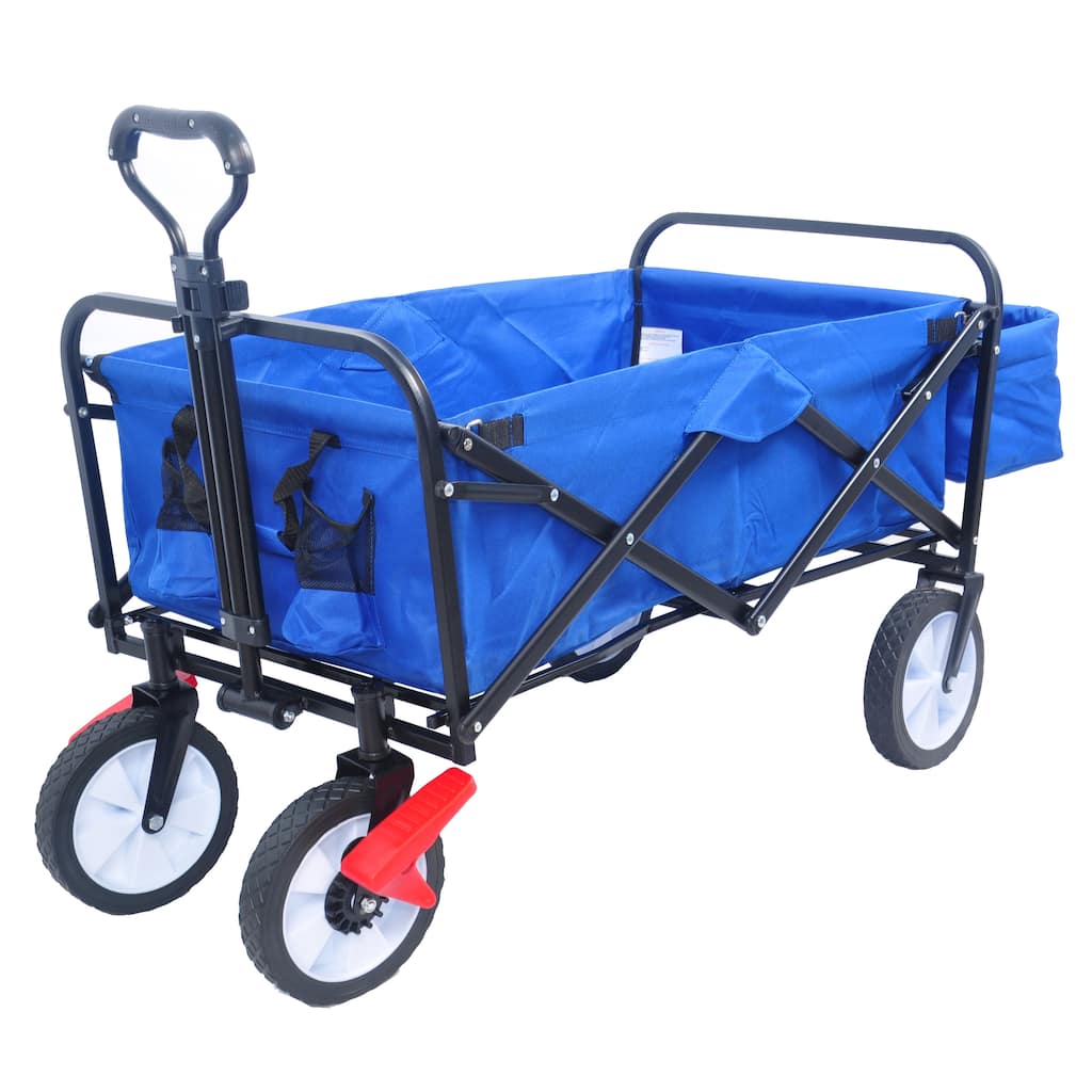 Folding Garden & Beach Utility Wagon Cart, Blue