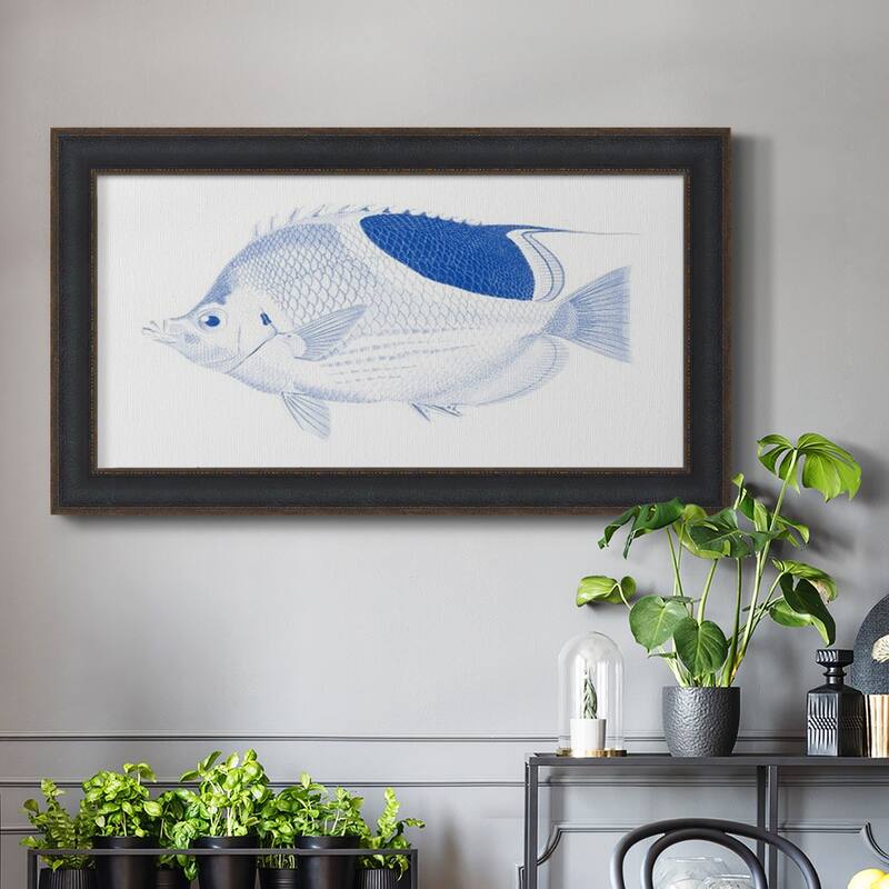 Blue & White Tropical Fish I Premium Framed Canvas- Ready to Hang