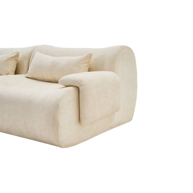 118" Boneless Couches for Living Room, Sectional Couches Modular Sofa with Ottoman, Memory Foam Cloud Couch