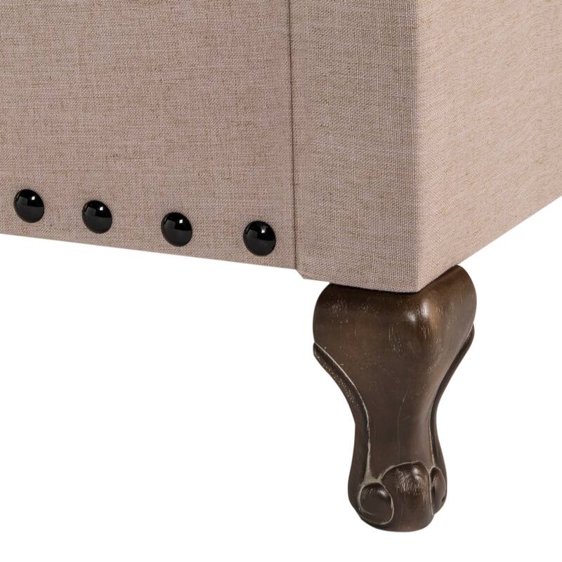 SAFAVIEH Kathie Upholstered Tufted Rolled Back Bed