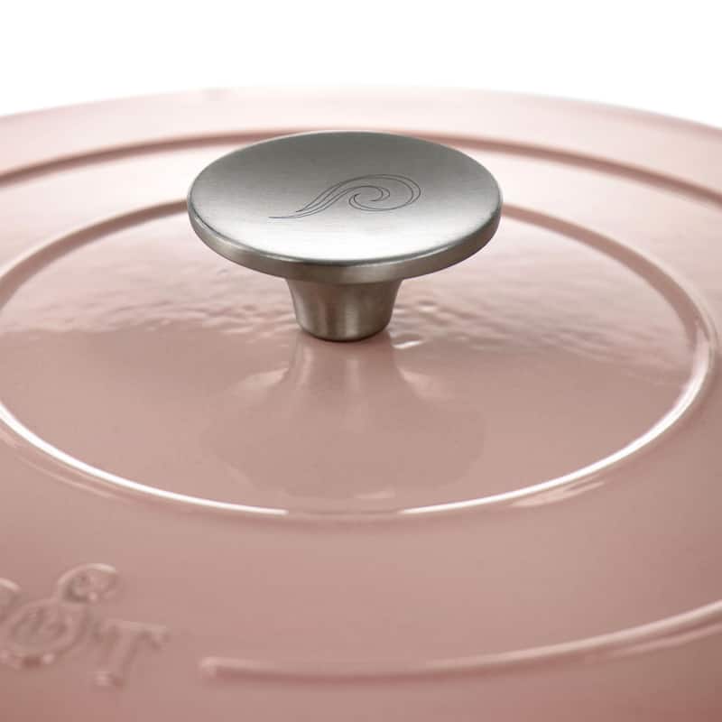Crock Pot Artisan 5Qt Enameled Cast Iron Braiser Pan in Blush Pink - 5 Quart