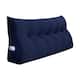 WOWMAX Large Reading Wedge Headboard Pillow for Bed Rest Back Support - Queen - Navy