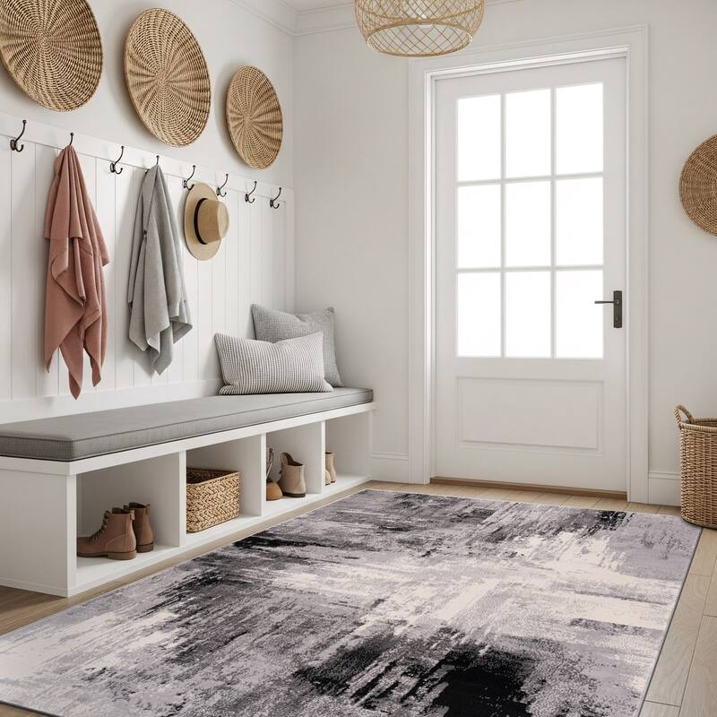 World Rug Gallery Bari Contemporary Abstract Art Area Rug