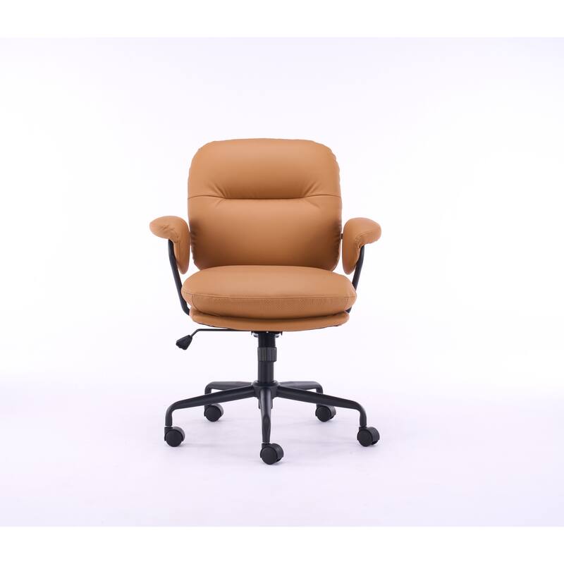 Ergonomic Leather Office Chair with 360°Swivel, Adjustable Height, Reclining Backrest & Breathable Seat