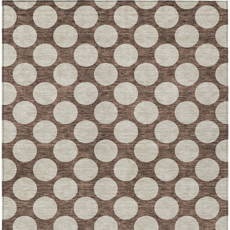 HomeRoots Polka Dot Transitional Rectangle Outdoor Rug