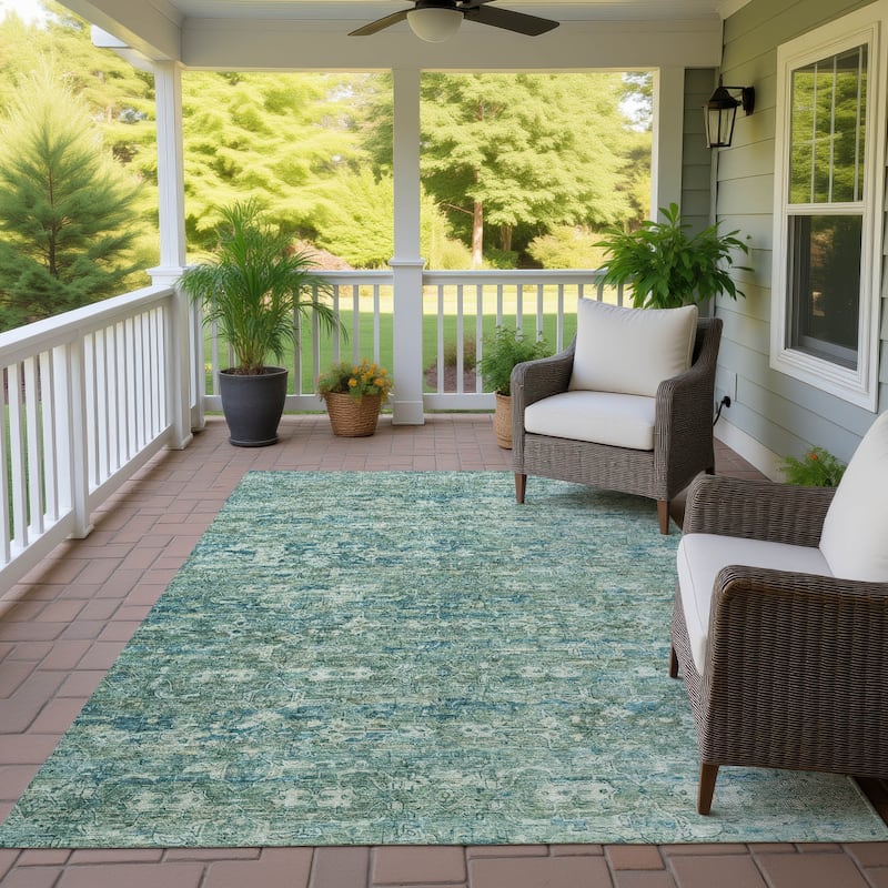 Machine Washable Indoor/ Outdoor Traditional Harmony Chantille Rug