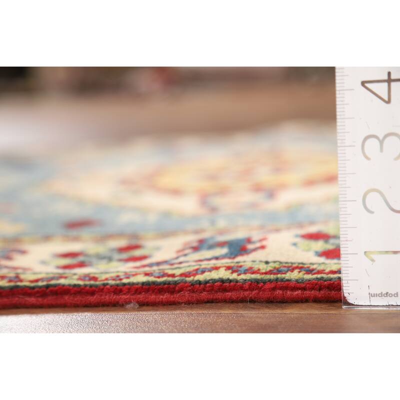 Traditional Light Blue Kazak Foyer Rug Handmade Wool Carpet - 2'8" x 4'1"