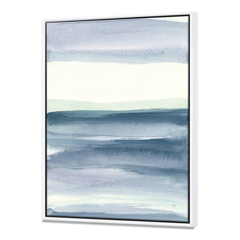 Silver Orchid "Mint Indigo Dawn I" Farmhouse Framed Canvas - 34 in. wide x 44 in. high - White