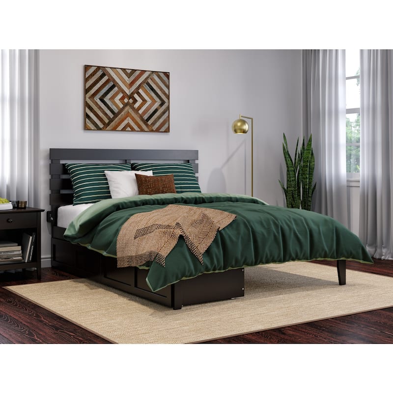 Espresso Bed with Drawers - Modern Bedroom Furniture, Storage Bed, Platform Bed