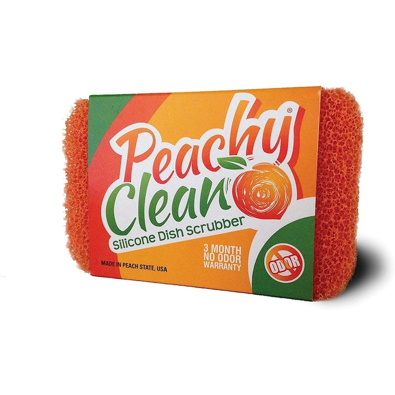 Peachy Clean Silicone Kitchen Dish Scrubber - Peach Scented Scrubbing Sponge