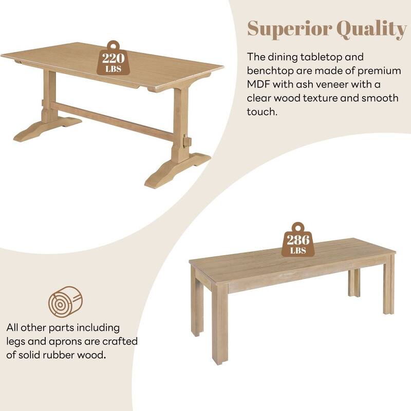 3-Piece Retro Dining Set for Dining Room