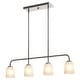 preview thumbnail 8 of 6, Metal Linear 4-Light Kitchen Island Pendant with Frosted White Glass Shades