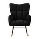 preview thumbnail 15 of 51, Teddy Fabric Tufted Glider Rocking Chair with Metal Frame