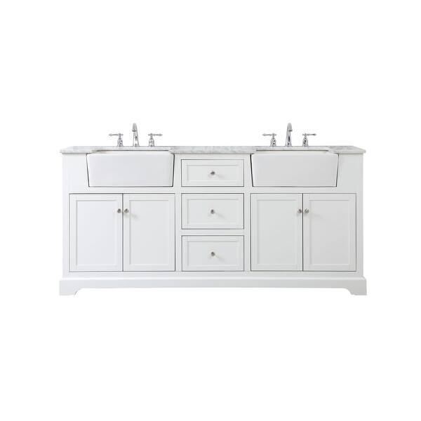 slide 1 of 1, Elegant Lighting VF60272D Franklin 72" Free Standing Double Basin White - Painted
