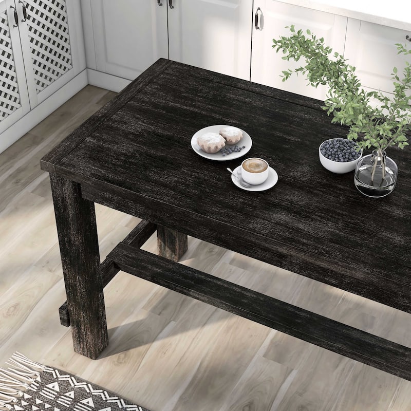 Furniture of America Tays Rustic Black 60-inch Counter Height Dining Table