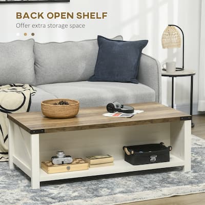 Wood Console Table Storage Table Accent Table with Barn-Door-Inspired Dining Table Office Table Computer Table