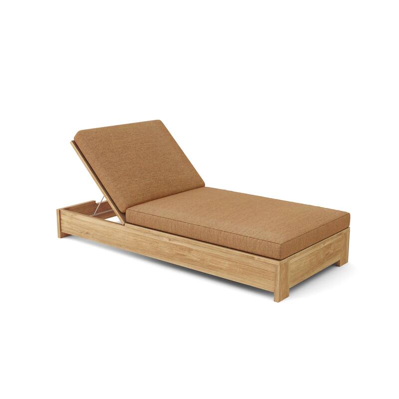 Madera Teak Outdoor Chaise Lounge - Adjustable - Canvas Teak