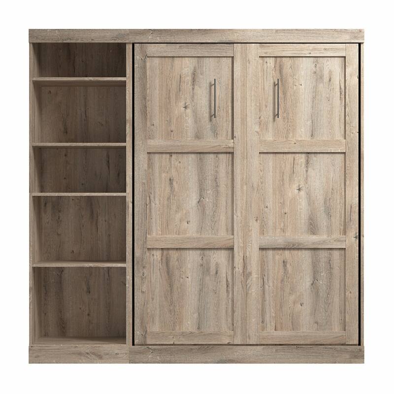 Pur Full Murphy Bed with Shelving Unit (84W) by Bestar