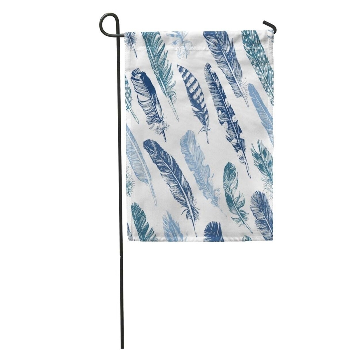 Shop Pattern Colorful Feathers Drawn Black Quill White Abstract