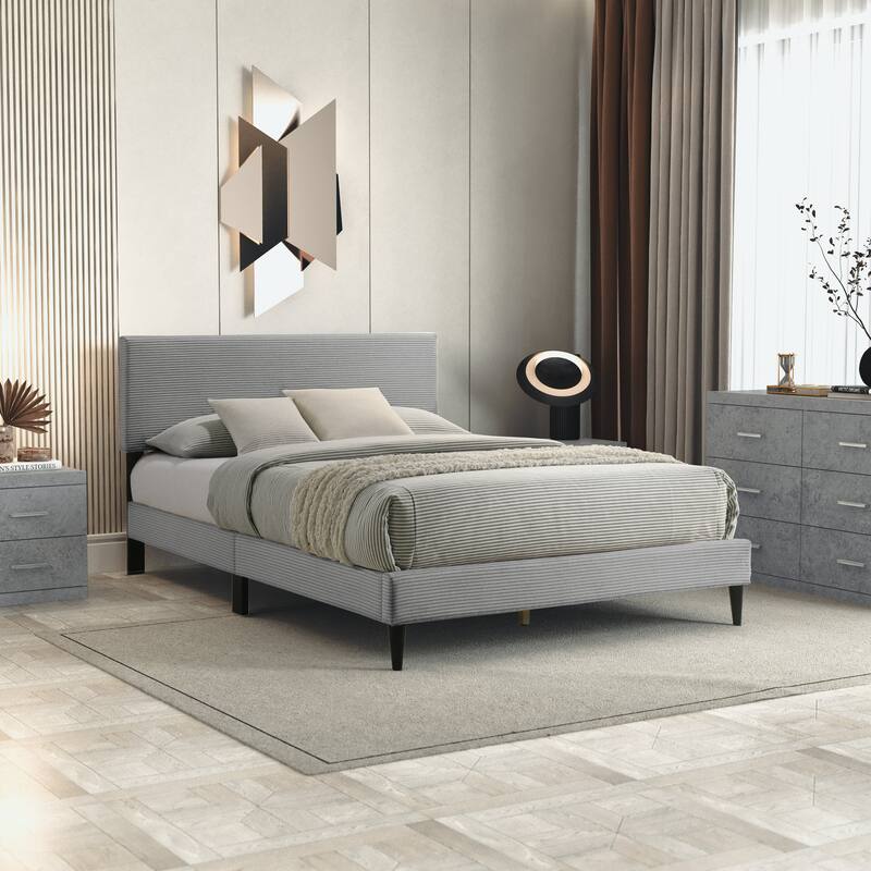 Bayson Wood Frame Queen Platform Bed With Headboard