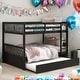 preview thumbnail 2 of 7, Full Over Full Bunk Bed With Trundle,Convertible Platform Bed for home