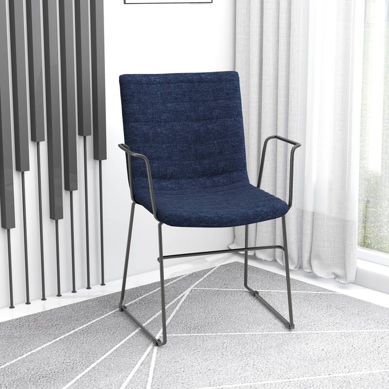 Zylar Ergonomic Guest Chair with Leather, Stainless Steel Base, High-Density Foam, Modern Design for Office or Waiting Room
