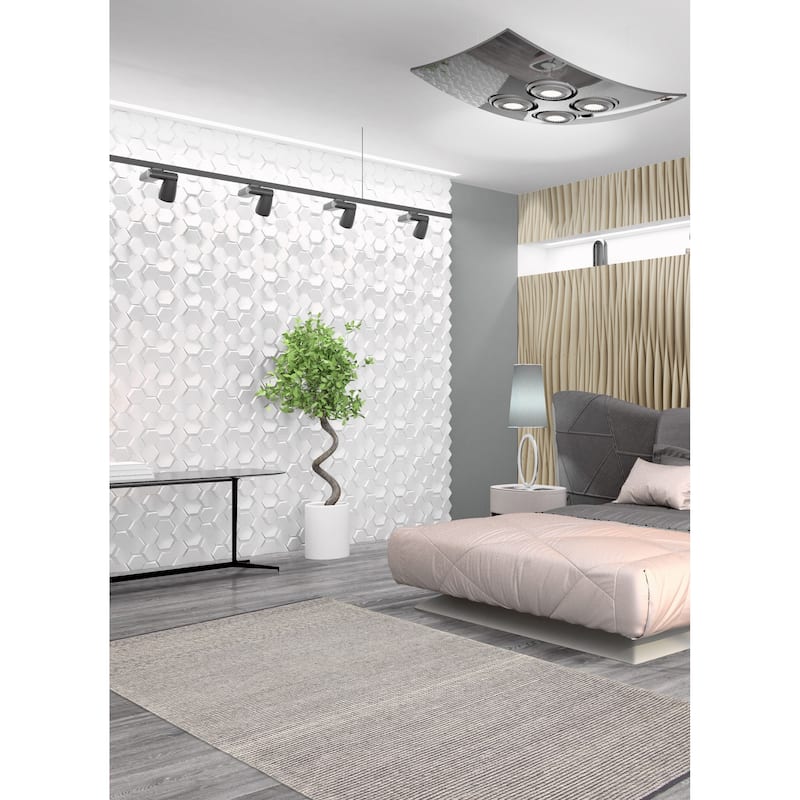 ECARPETGALLERY Braid weave Sienna Grey Wool Rug - 5'3 x 8'0