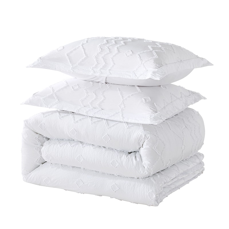 Jacquard Tufted Comforter Sets Embroidery Shabby Chic Design