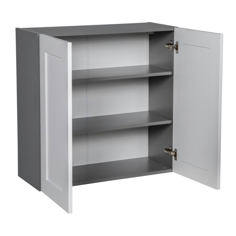 24" x 30" Wall Cabinet-Double Door-Grey - 24 x 30 x 12