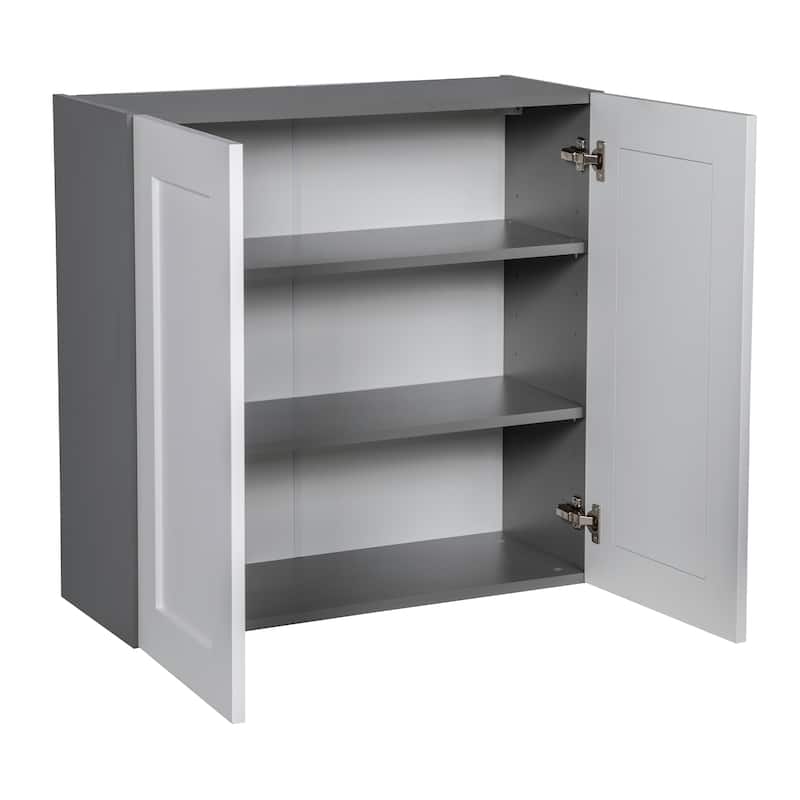 30" x 30" Wall Cabinet-Double Door-Grey - 30 x 30 x 12