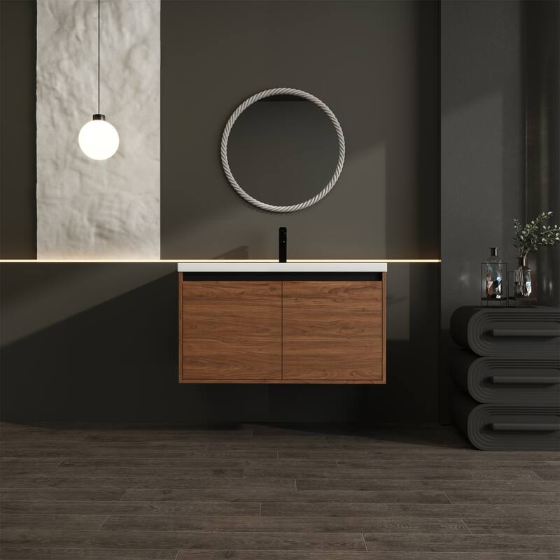 Bathroom Vanity with resin Countertop Sink - 36 "