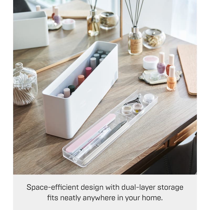 Yamazaki Home Nail Polish Organizer, Plastic, Lid - L 2.99 x W 12.99 x H 4.88 inches