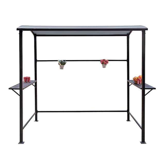 Outdoor Steel Frame Grill Gazebo Canopy Barbecue Shelter