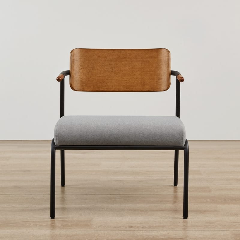 Cassie Upholstered Accent Chair with Metal Frame&Wood Back