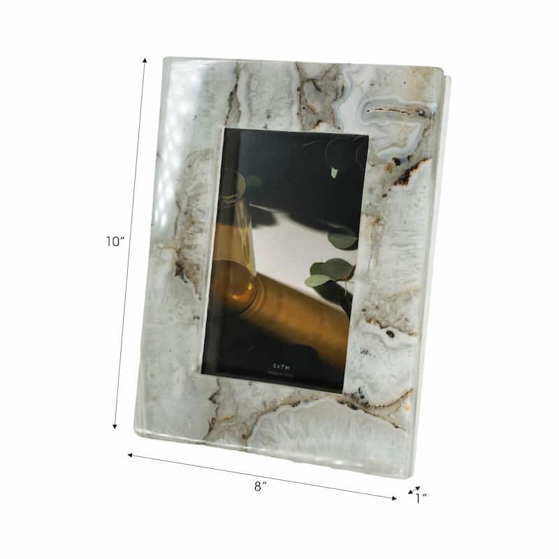Stone Agate Decorative Frame Accents Modern Glam Style Sleek Display