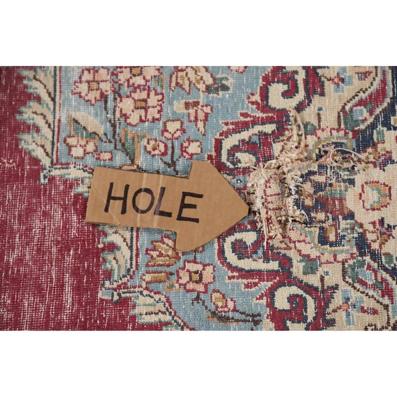 Medallion Kerman Oriental Vintage Area Rug Hand-Knotted Wool Carpet - 6'1"x 9'5"