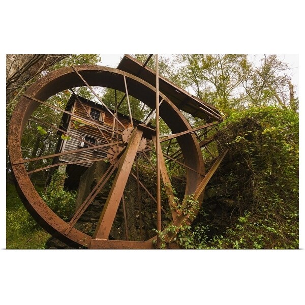 "USA, North Carolina, Valdese, McGalliard Falls, Meytre Grist Mill, Water mill" Poster Print