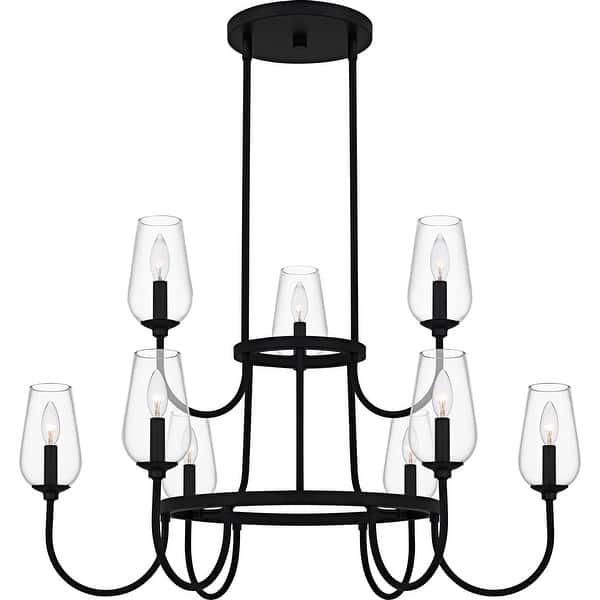 slide 2 of 9, Viscount 9-Light Matte Black Chandelier