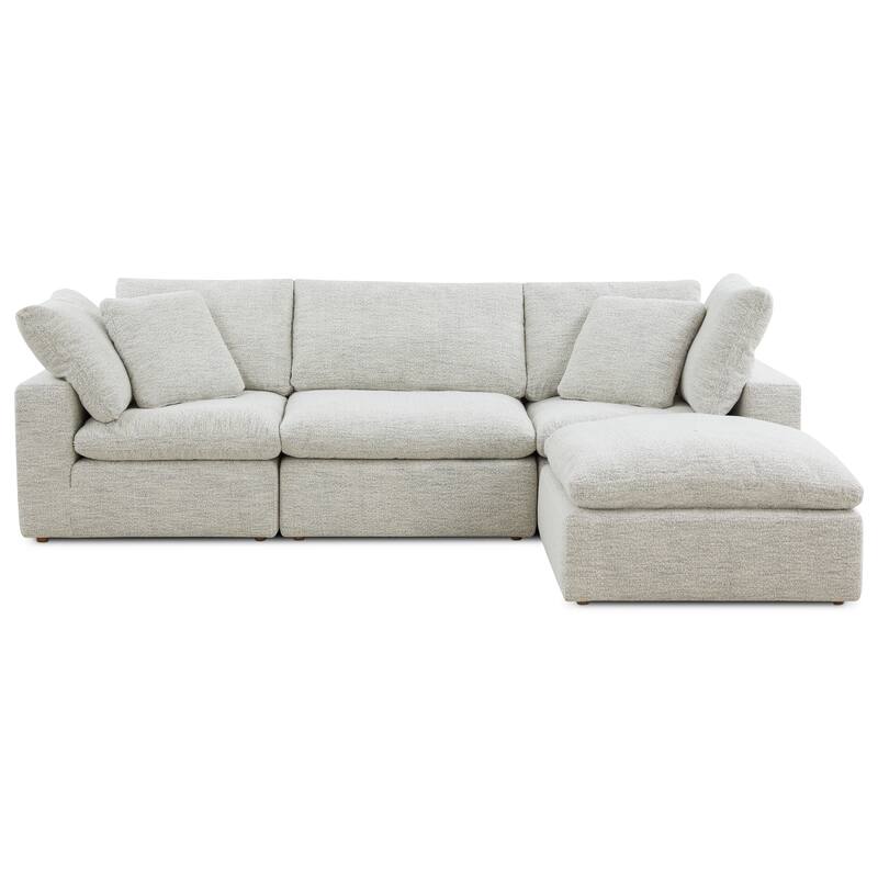 Aurelle Home Tami Reversible Lounge Sectional - 114" x 76" - Neverfear Sand