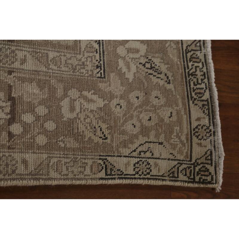 Distressed Tabriz Persian Vintage Area Rug Handmade Wool Carpet - 6'6" x 9'9"