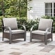 preview thumbnail 24 of 174, Pocassy Outdoor Patio Furniture Set 2PCS Patio Chair - Brown Rattan - Beige Cushion