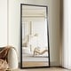 preview thumbnail 16 of 21, 71''×31'' Silver Full-Length LED Mirror with Imitation Wood Frame and Hooks, for Bedroom, Living Room, Bathroom Black