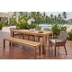 preview thumbnail 2 of 6, August Sunbrella Patio Dining Set with All Natural 88-inch Rectangular Dining Table 6-Piece Sets