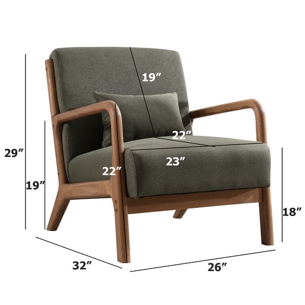 dimension image slide 7 of 13, Aston Modern Solid wood Accent Chair for Living Room