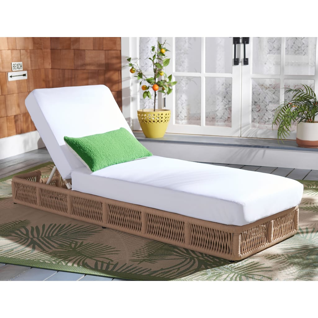 SAFAVIEH Outdoor Tinna Sun Lounger - 75"W x 25"D x 13"H