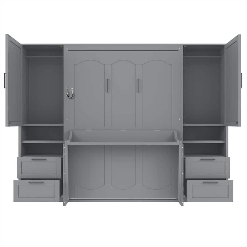 Full Size Murphy Bed Wall Bed with Closet