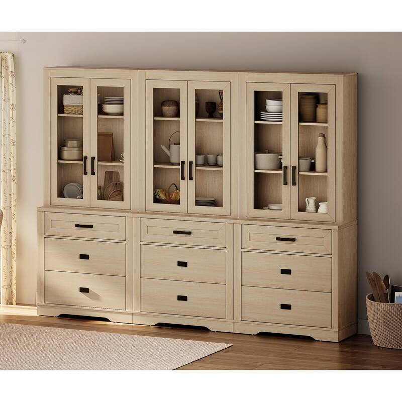 3 Tier Bookcase with Drawer,73.3" Tall Floor Standing Bookshelf