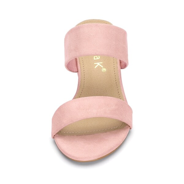 chunky heel slide sandals