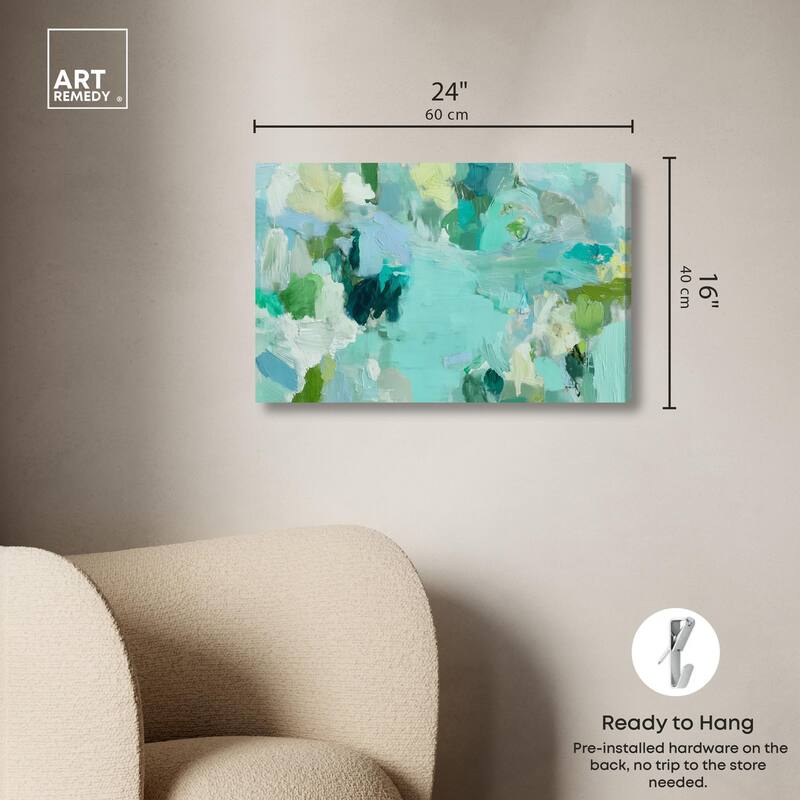 Alista Green Blues Canvas by Art Remedy, Gallery Wrapped